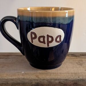 Papa Navy Blue Ceramic Mug